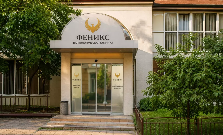 Вход в наркологическую клинику «Феникс» в Звенигове